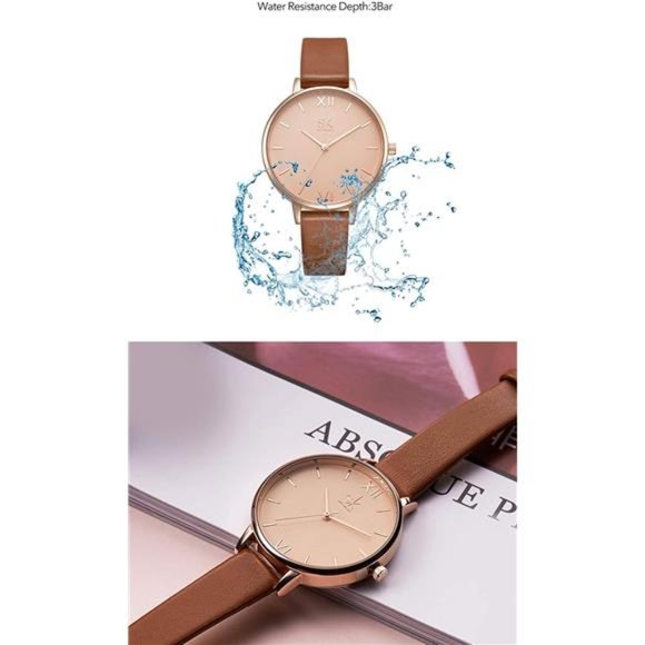 Women Watches Leather Band Luxury Quartz Watches Girls Ladies Wristwatch - Picture 4 of 6